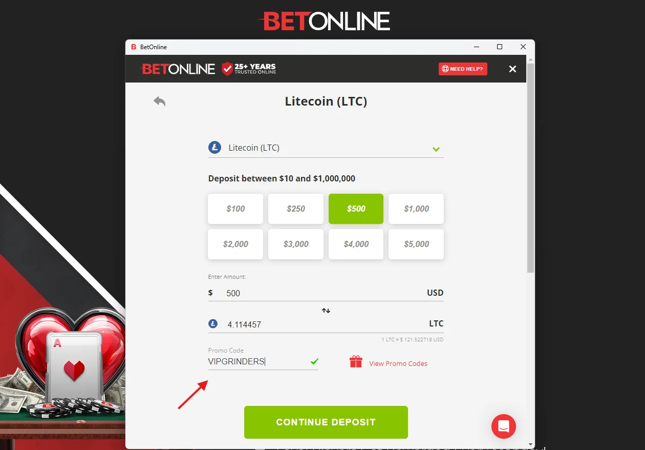 betonline poker deposit