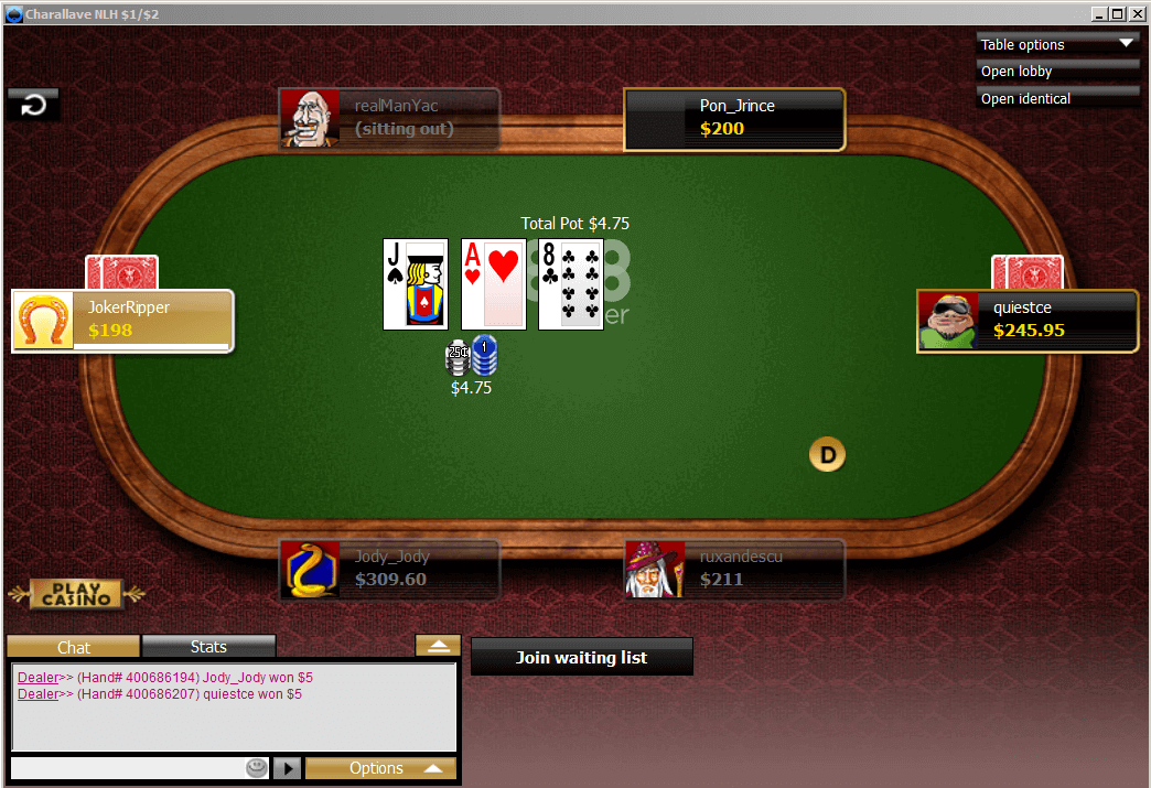 poker 888 play online