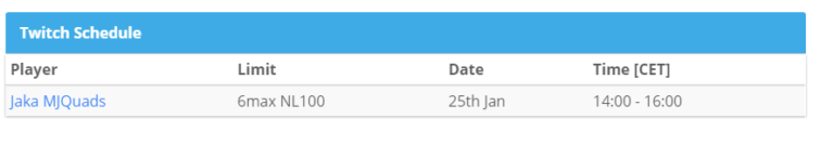 Twitch Schedule