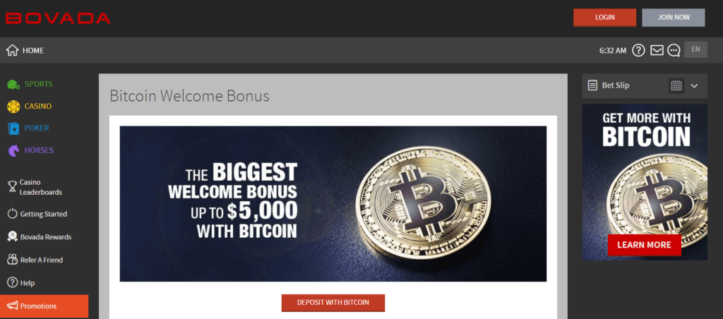 minimum bitcoin deposit bovada