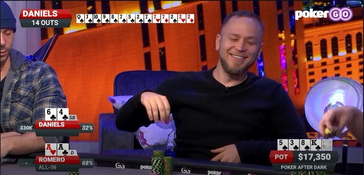 Poker Hand of the Week – James Romero’s Pocket Aces and Jake Daniels combo draw clash in a huge pot on PAD