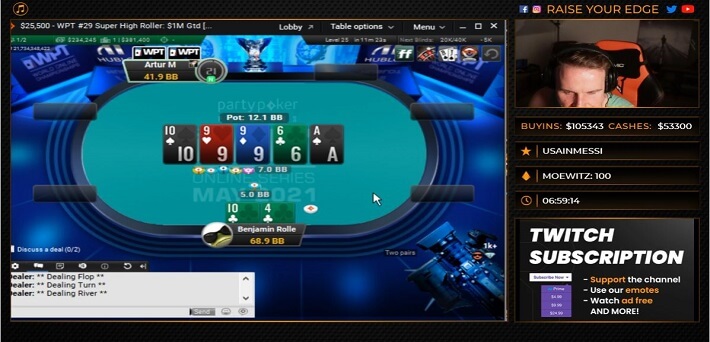 MTT Report – Bencb789 Ships WPT Online Series Super High Roller For $381,400 Live On Twitch!