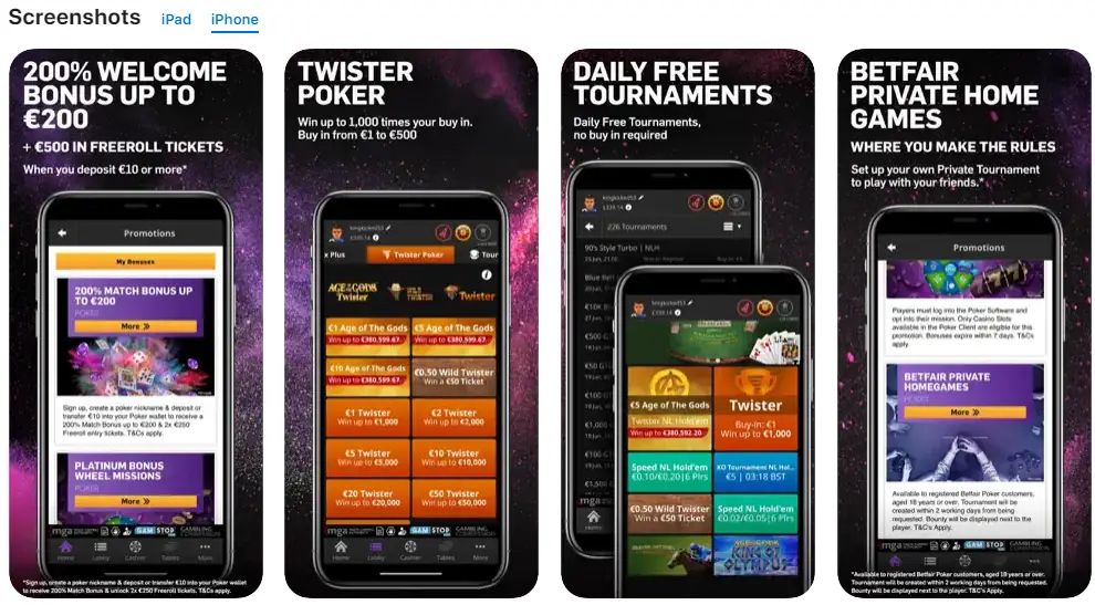 betfair poker iphone app screenshots