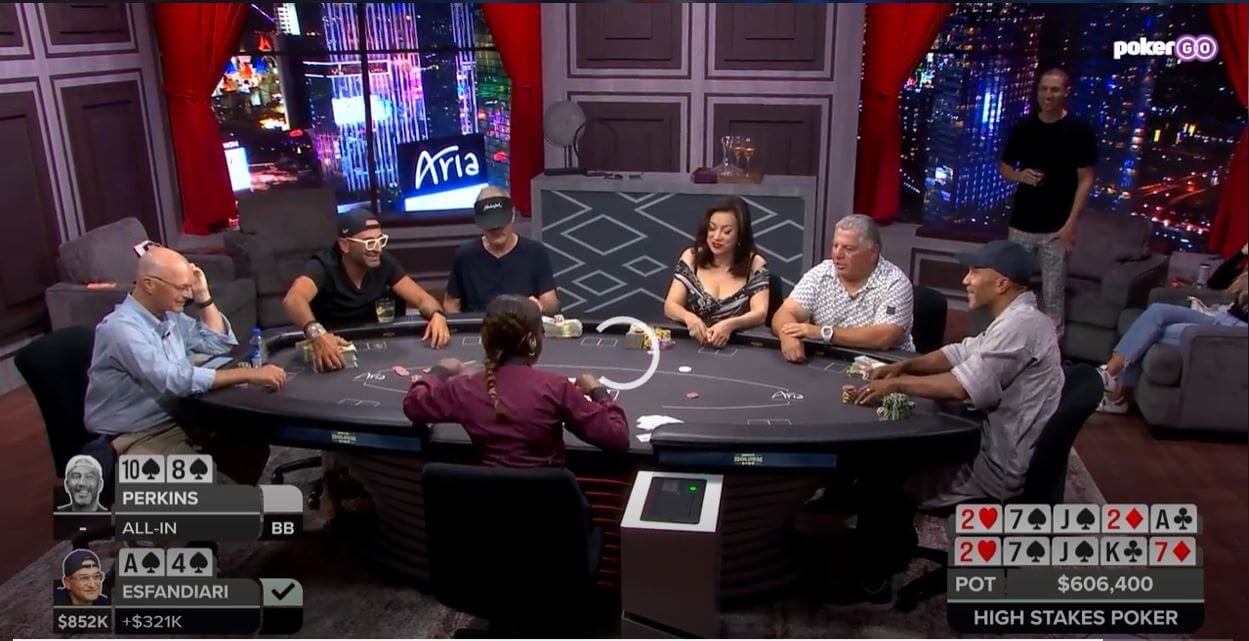 High Stakes Poker Season 10 Episode 8 Highlights - Antonio Esfandiari Wins A $606,400 Pot From Bill Perkins