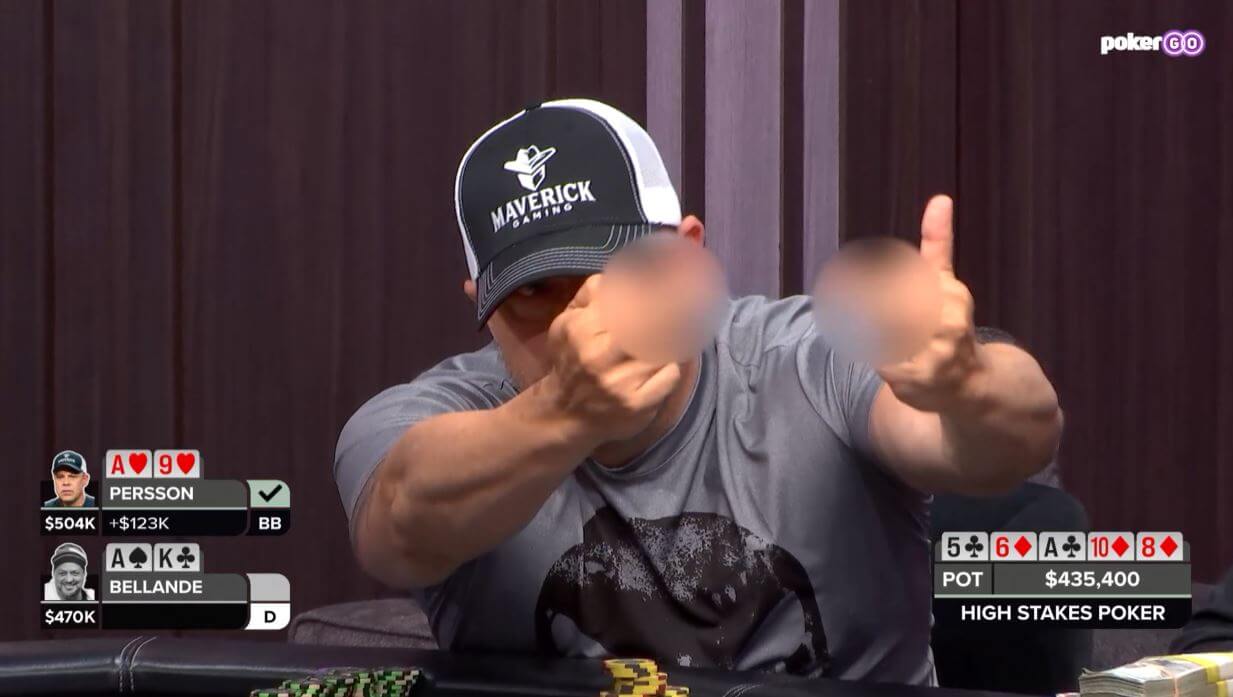 High Stakes Poker Season 10 Episode 12 Highlights - Eric Persson Gives JRB The Middle Finger In $435,400 Pot 