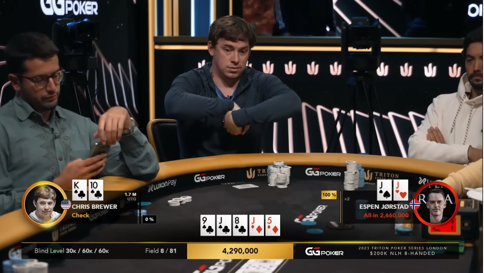 Poker Hand of the Week- Chris Brewer‘s Insane Fold vs. Espen Jörstad at Triton London