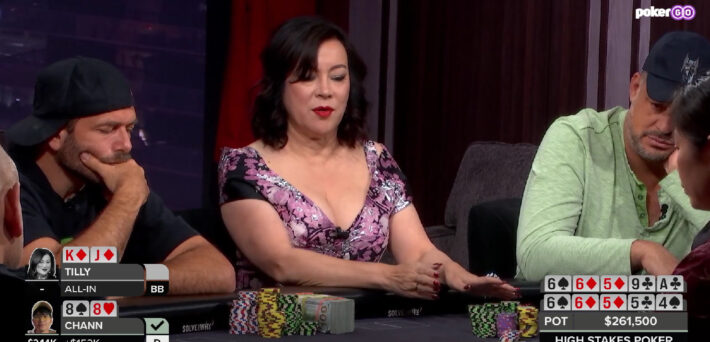 High Stakes Poker - Jennifer Tilly Gets Stakced Three Times Within One Episode!