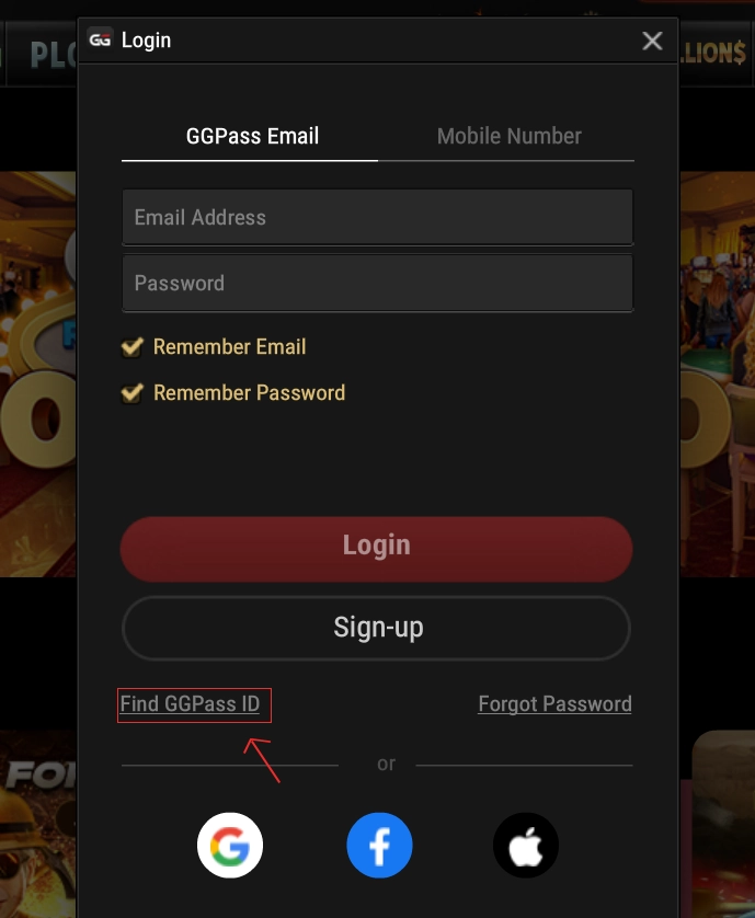 how to find ggpass id ggpoker