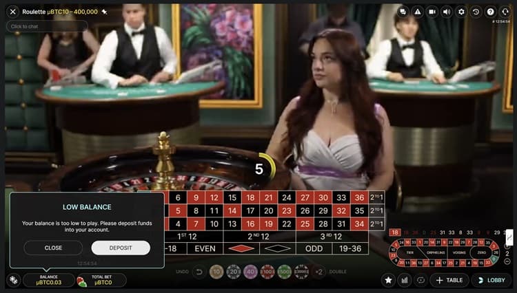 A Live Roulette Game