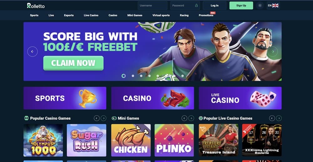 Rolletto casino website