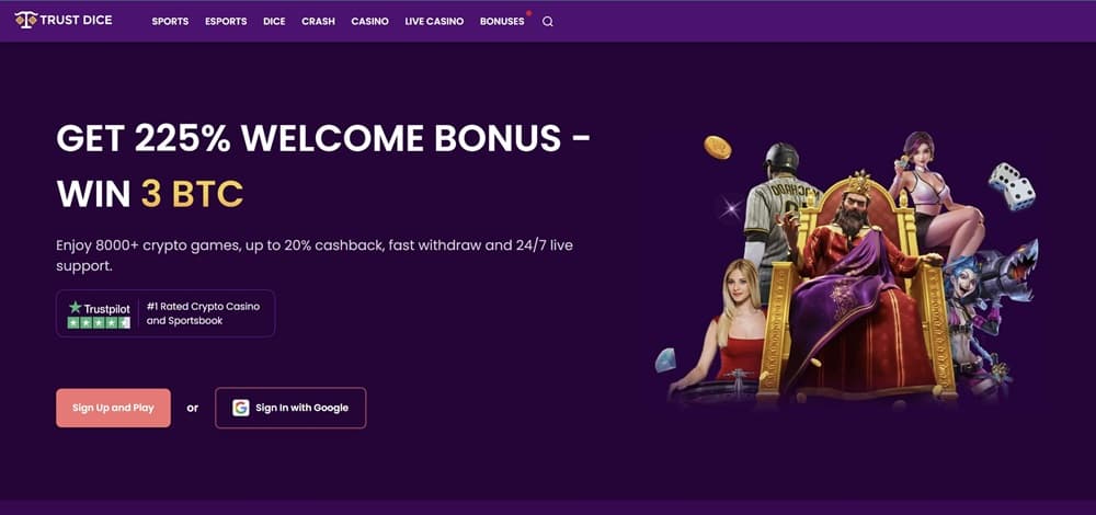 Trustdice Bitcoin casino website