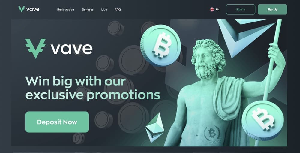 Vave Bitcoin casino website