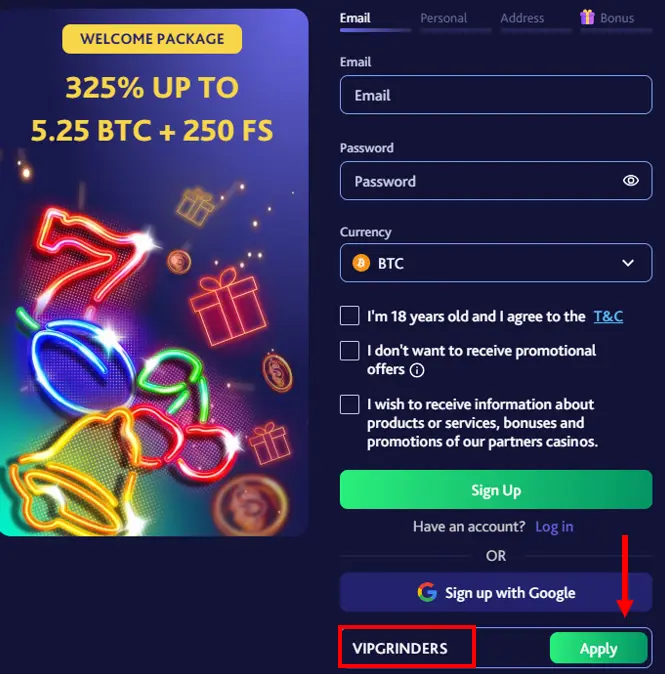 7bit casino bonus code registration