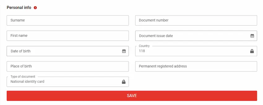 megapari casino personal details