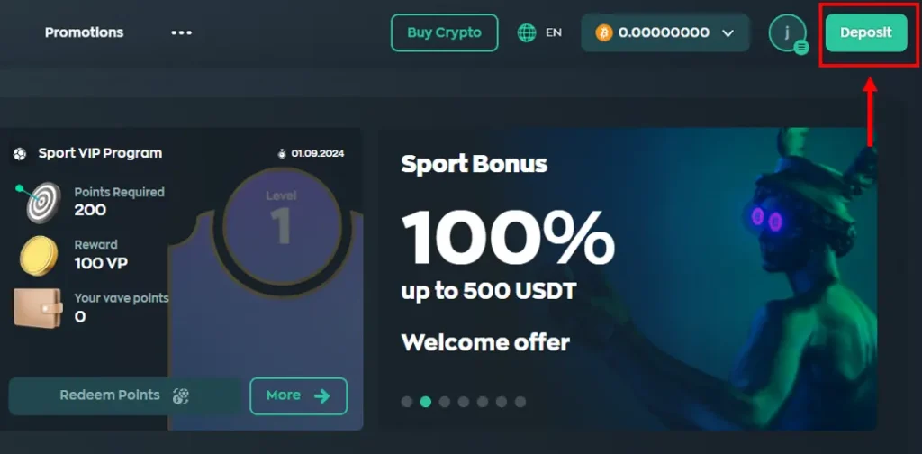 vave casino deposit