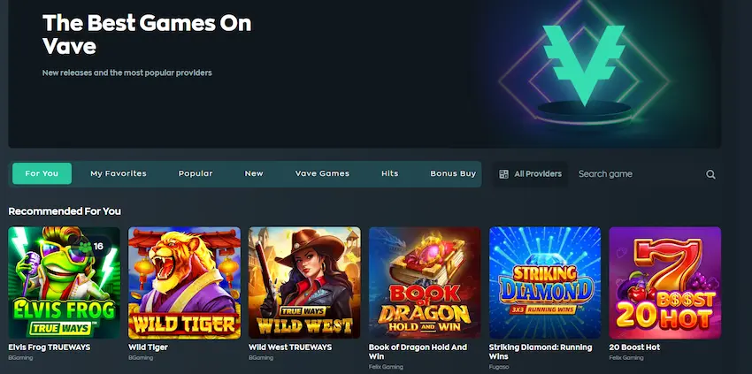 vave casino slot games