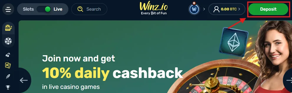 winzio casino wallet