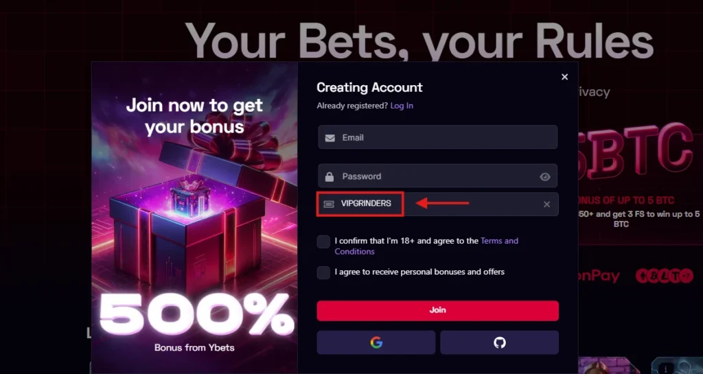 ybets promo code