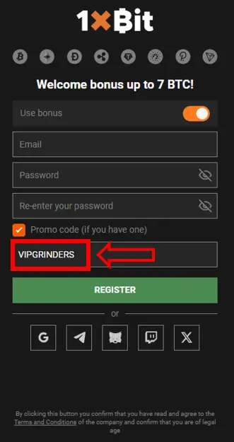 1xbit promo code registration