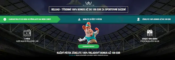 22Bet Sportovní Reload Bonus