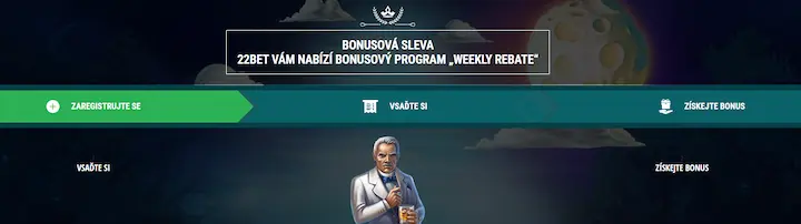 22bet cz rebate bonus