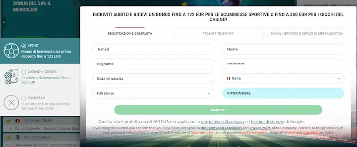 codice promozionale 22bet