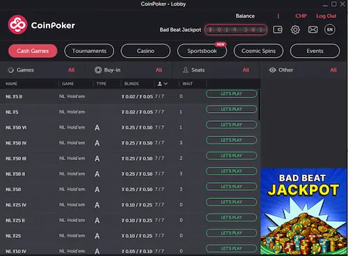 coinpoker italia client lobby