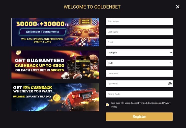 goldenbet registration