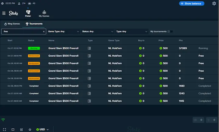 stake poker freerolls