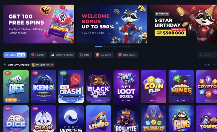 Betfury Casino Games Overview