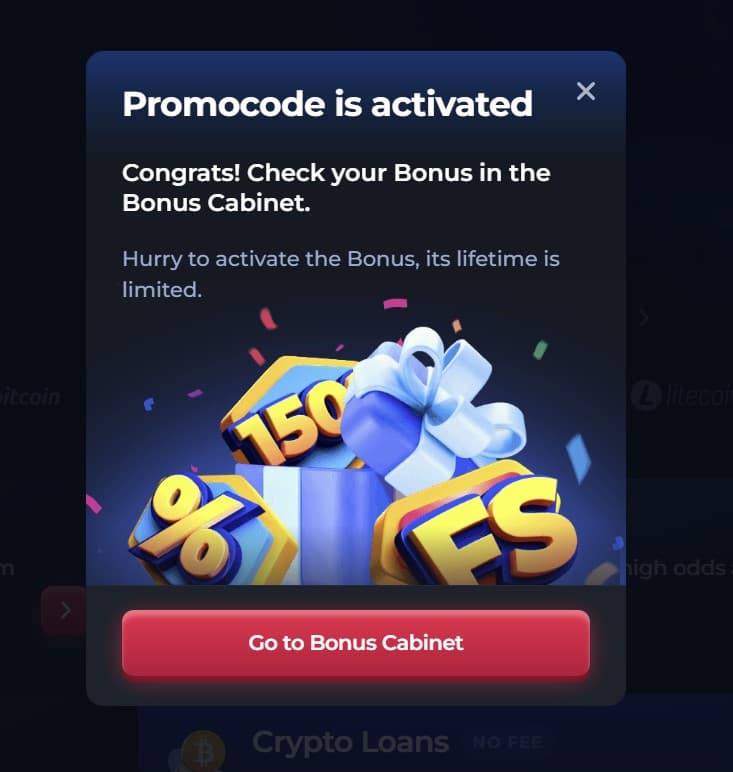 Betfury Promo Code activated