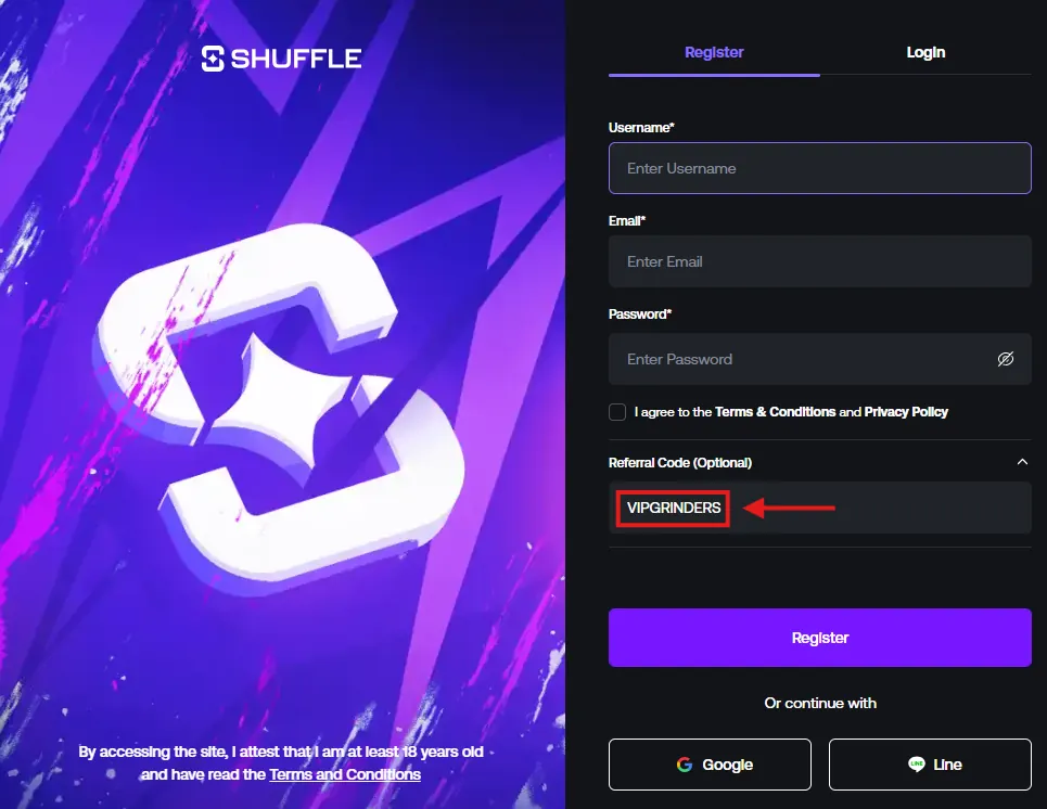 shuffle casino sign up bonus code