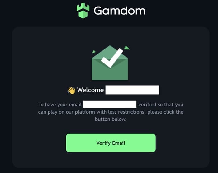 Gamdom Account Verification