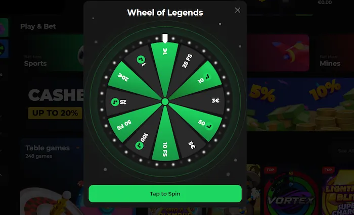 betify wheel of legends