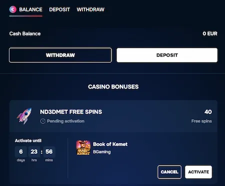 gizbo casino free spins activate