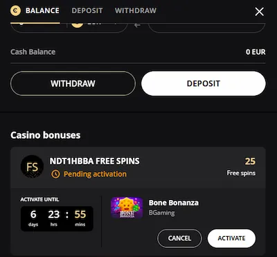 lex casino activate free spins