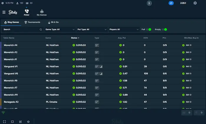 stake.us poker software