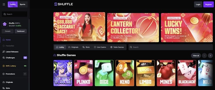 Shuffle Casino Website