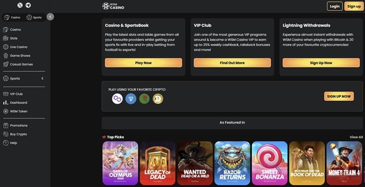 WSM Casino Website