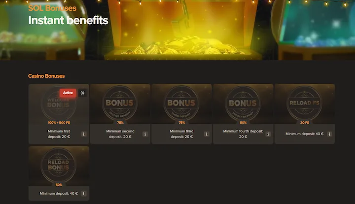 sol casino welcome bonus