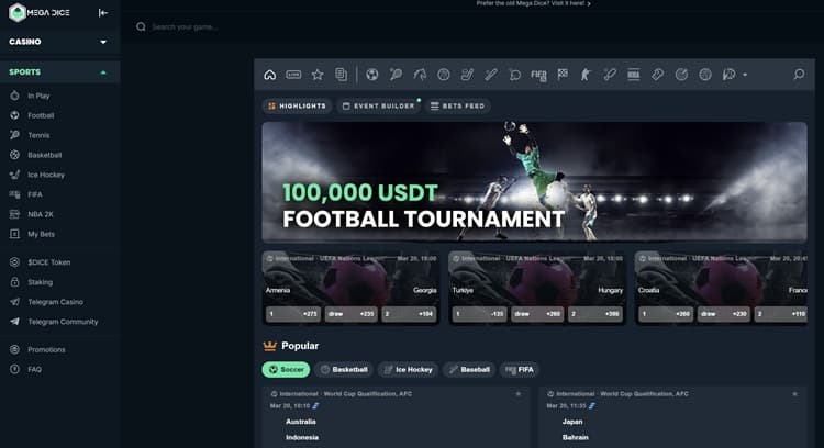 mega dice new sportsbook