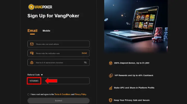 vangpoker promo code